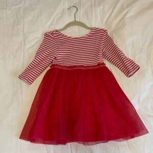Mini Boden Pink and White Striped Dress, size 5-6